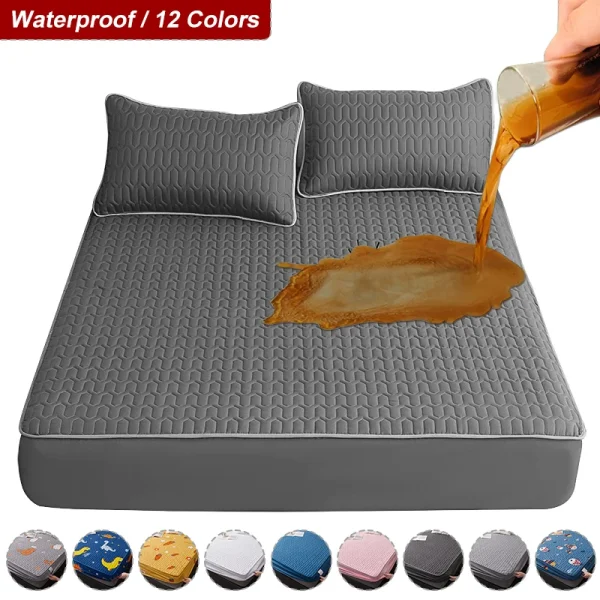 Waterproof Thicken Mattress Cover Quilted Latex Mat